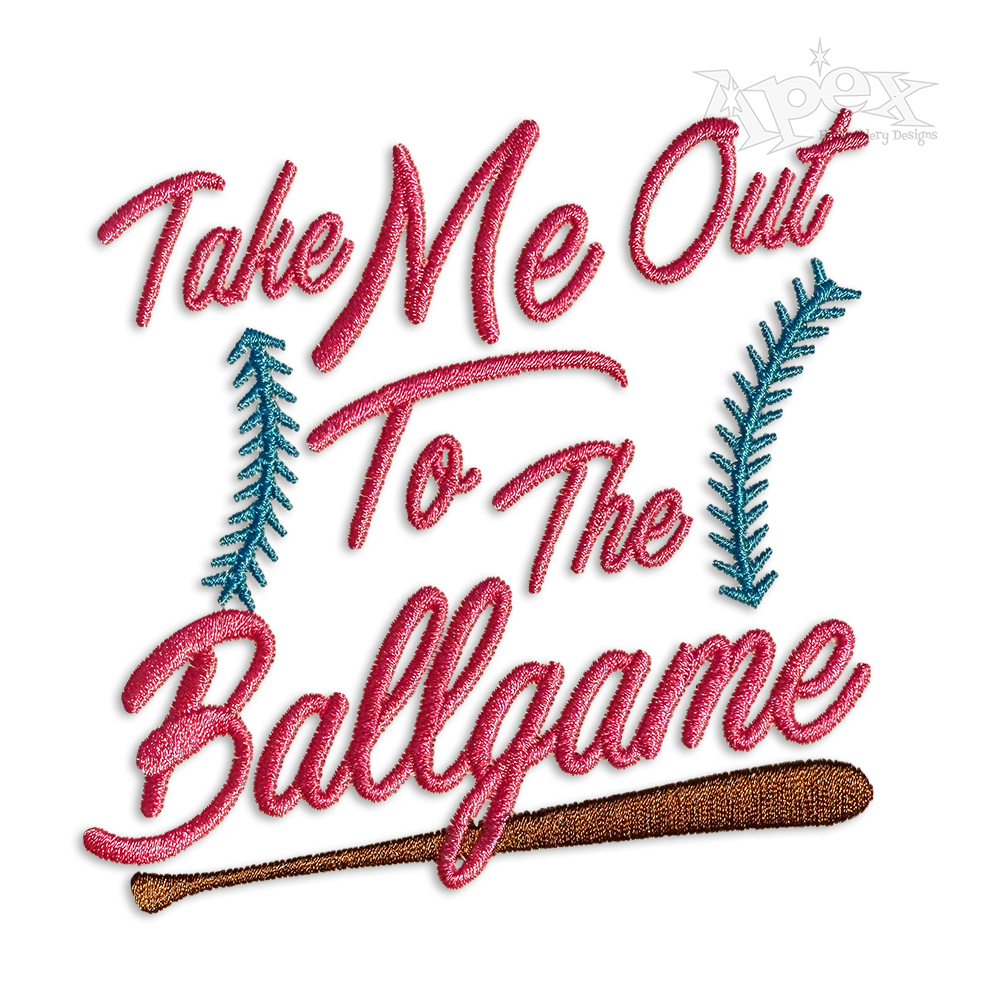 Take Me Out to the Baseball Ballgame Embroidery Design