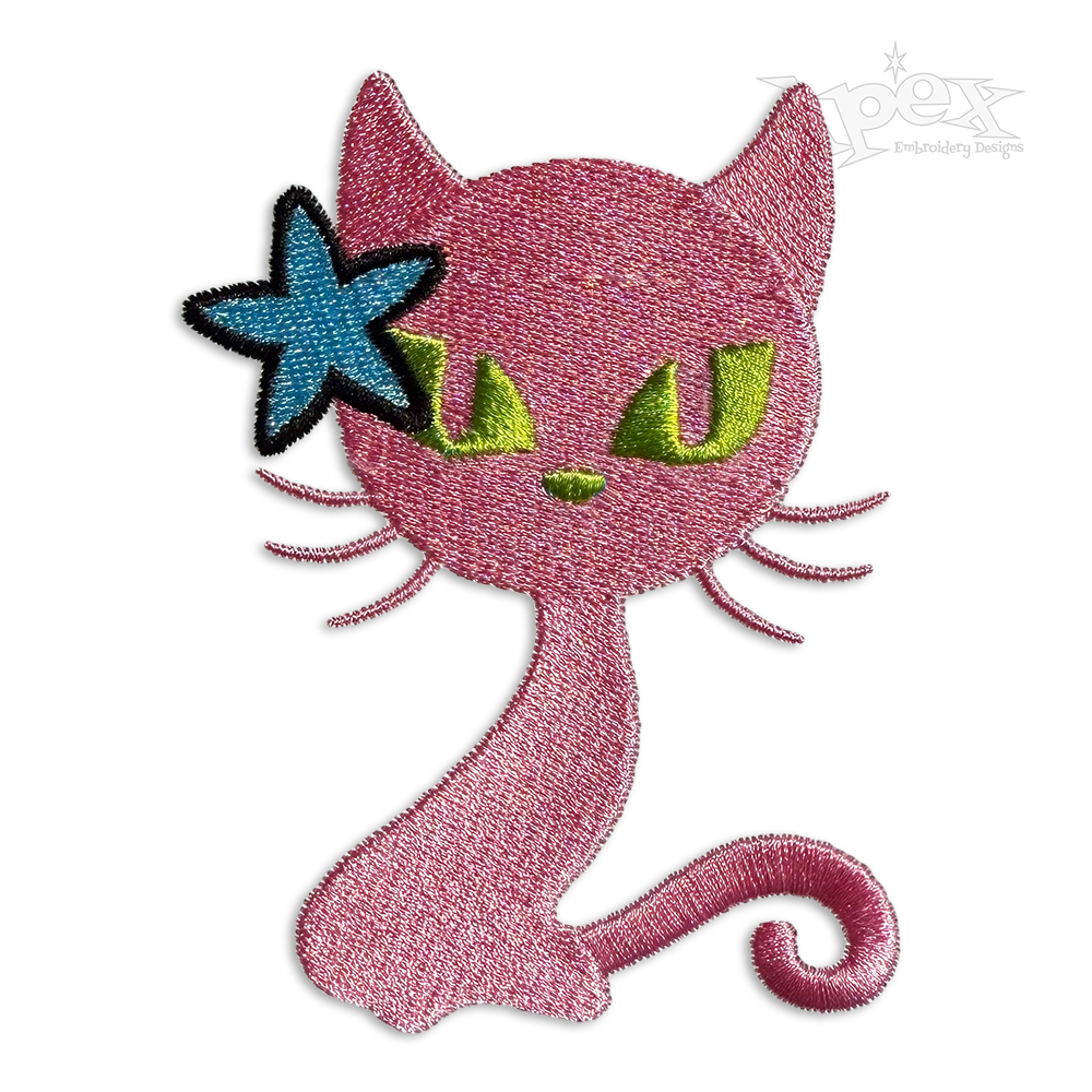 Kitten Cat Cool Machine Embroidery Design by Apex