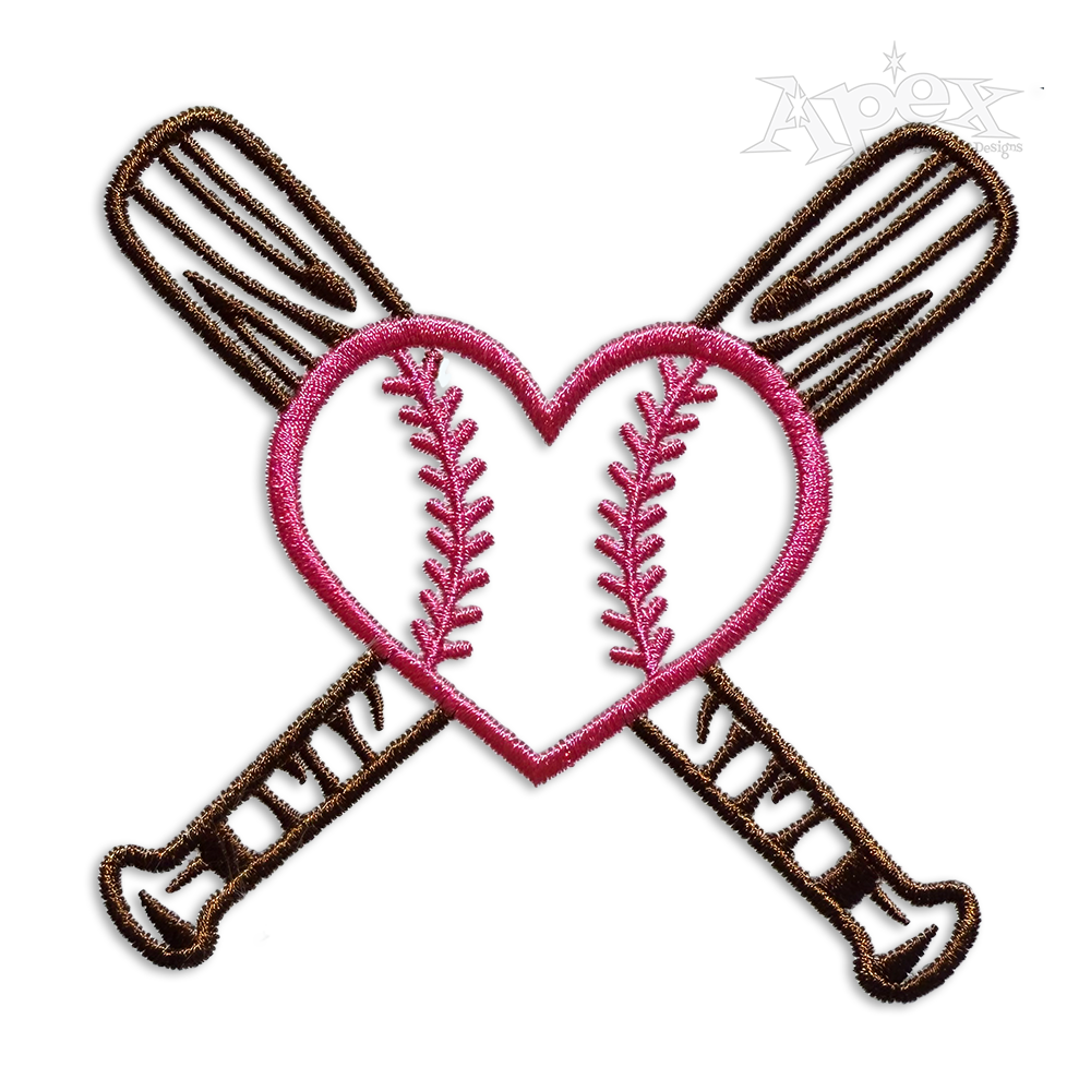 Baseball Heart Machine Embroidery Designs by Apex