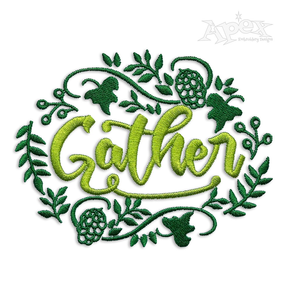 Thanksgiving Gather Machine Embroidery Design