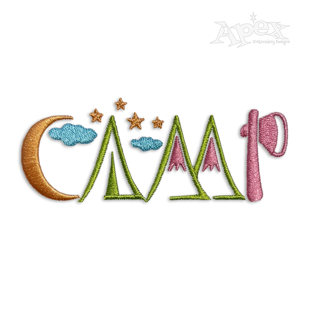 CAMP Logo Machine Embroidery Design by Apex