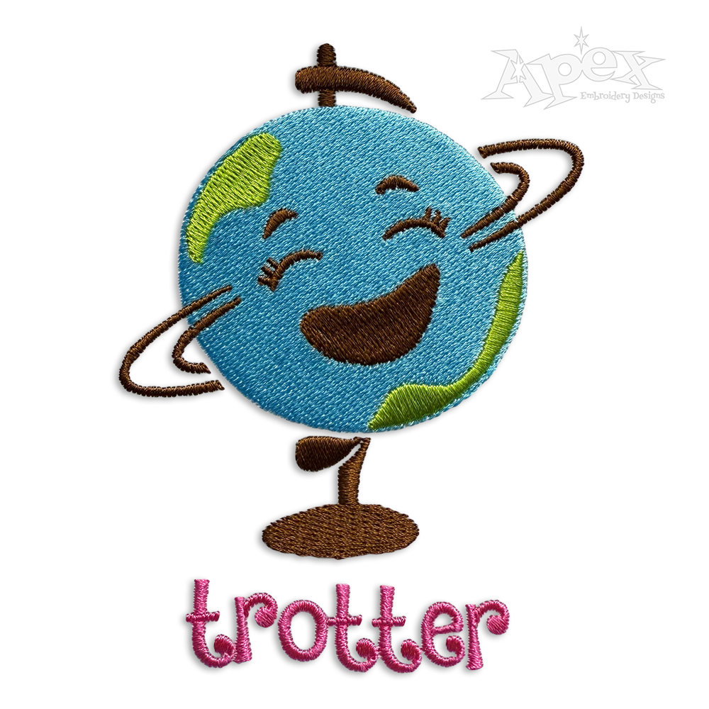 Globe Trotter Machine Embroidery Design by Apex
