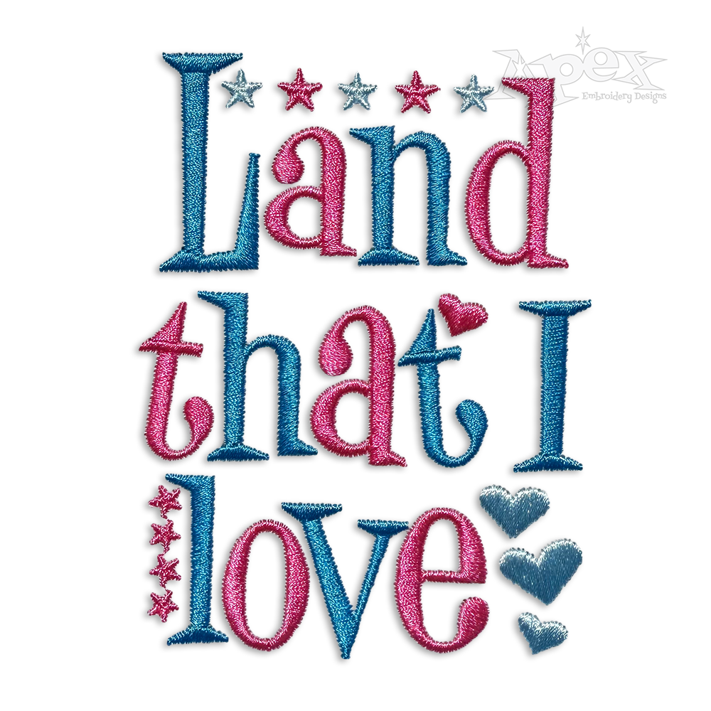 America The Beautiful Land that I Love Embroidery by Apex Art 2