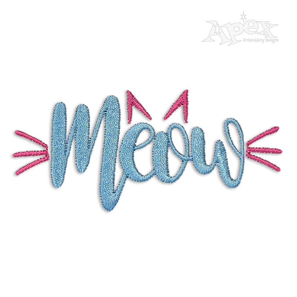 Meow Cat Machine Embroidery Design by Apex