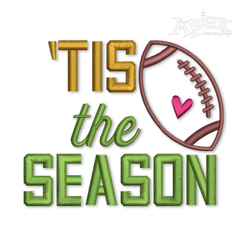 'Tis the Season Football Machine Embroidery Design by Apex