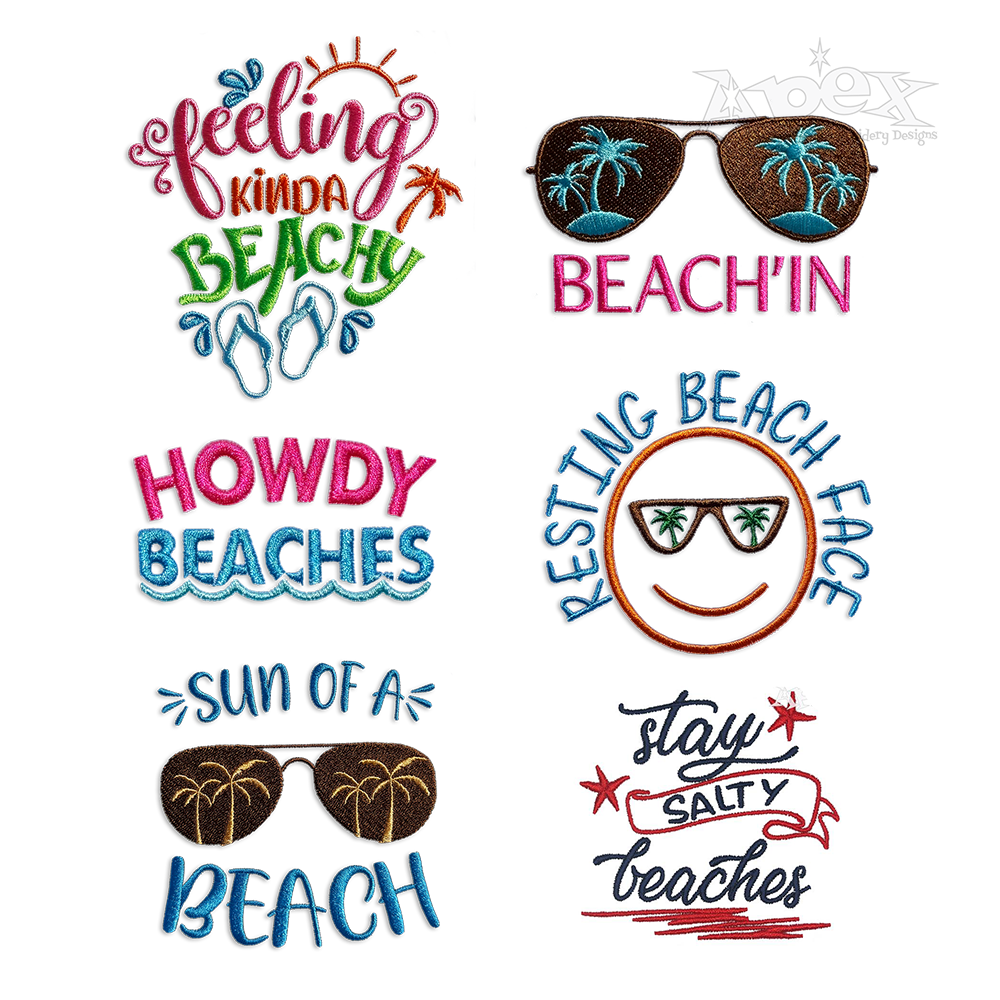 Beach Beaches Summer Sayings Word Art Pack by Apex All