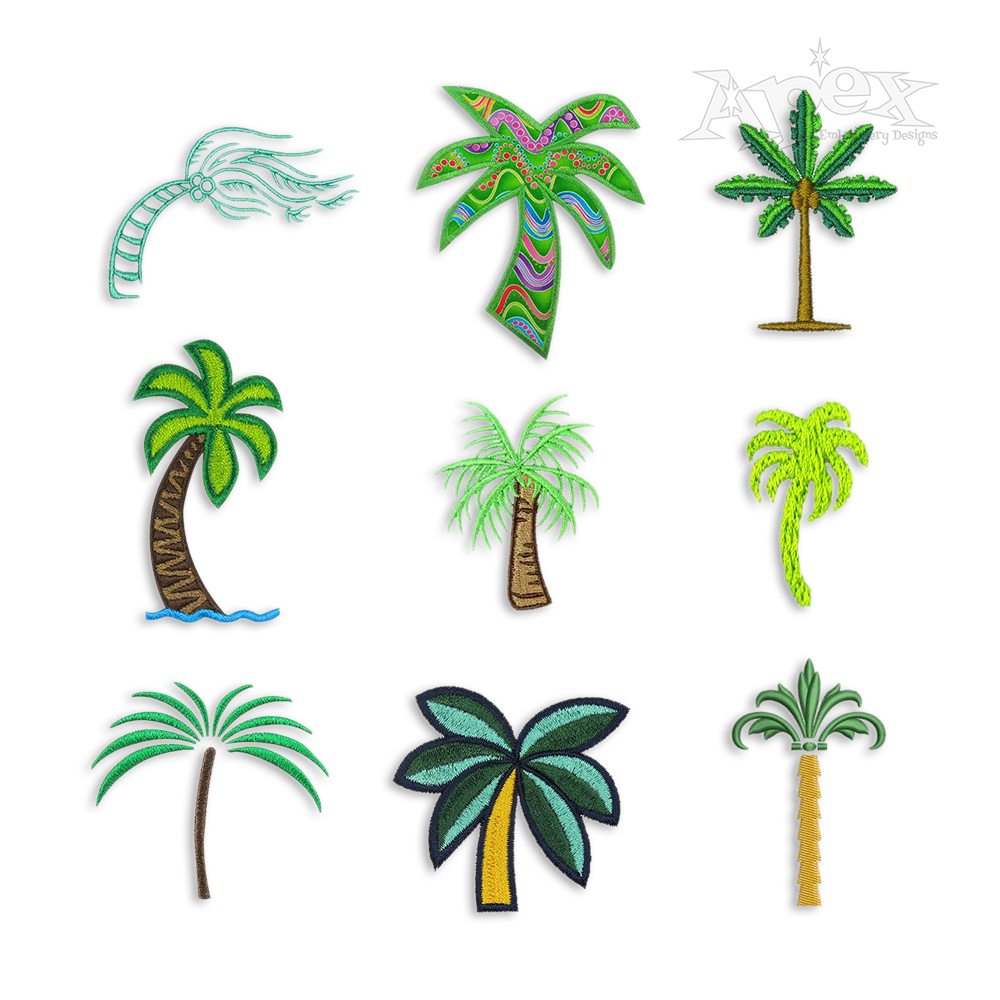 Palm Tree 9 Machine Monogram Embroidery Font