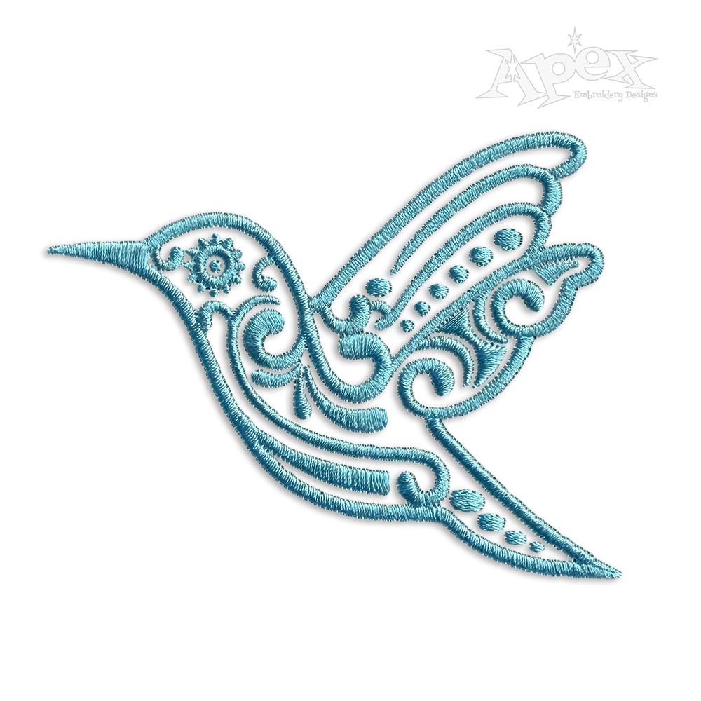 Hummingbird Bird Machine Embroidery Design by Apex