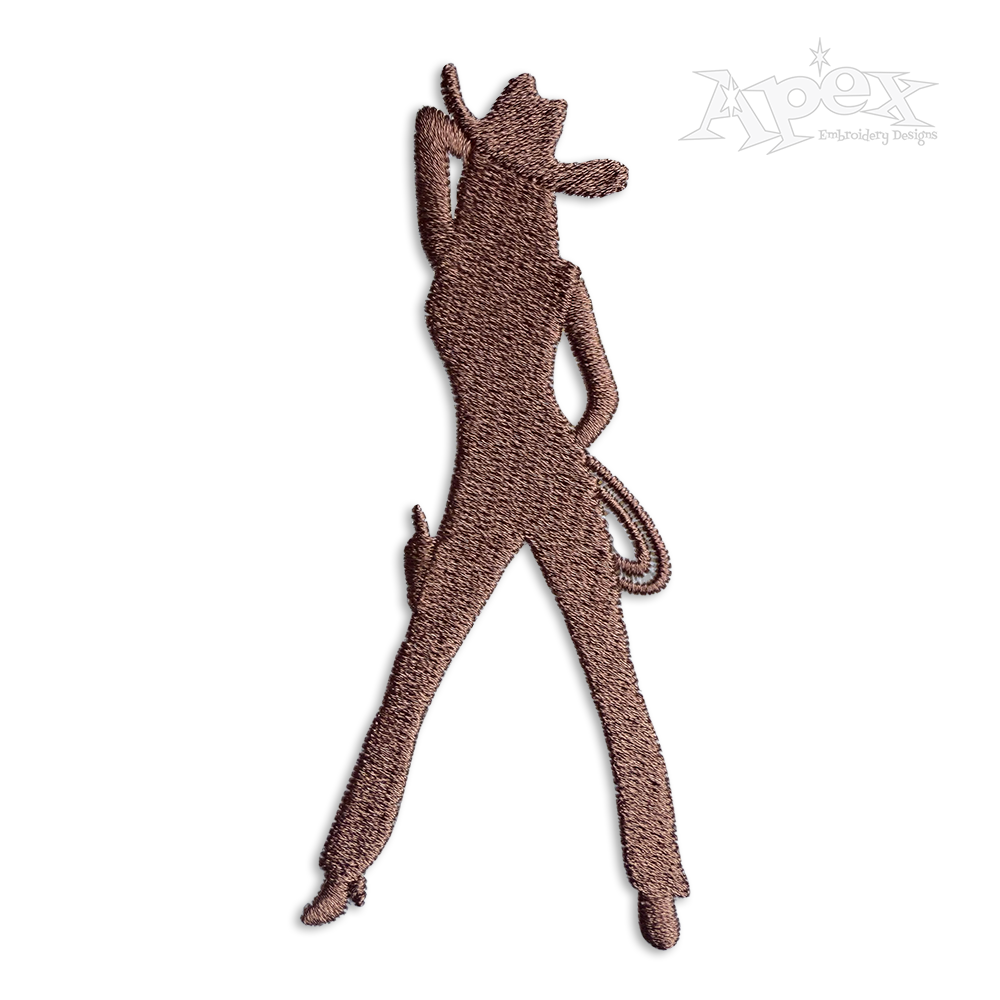 Cow Girl Machine Embroidery Design by Apex Cowgirl Western Gun