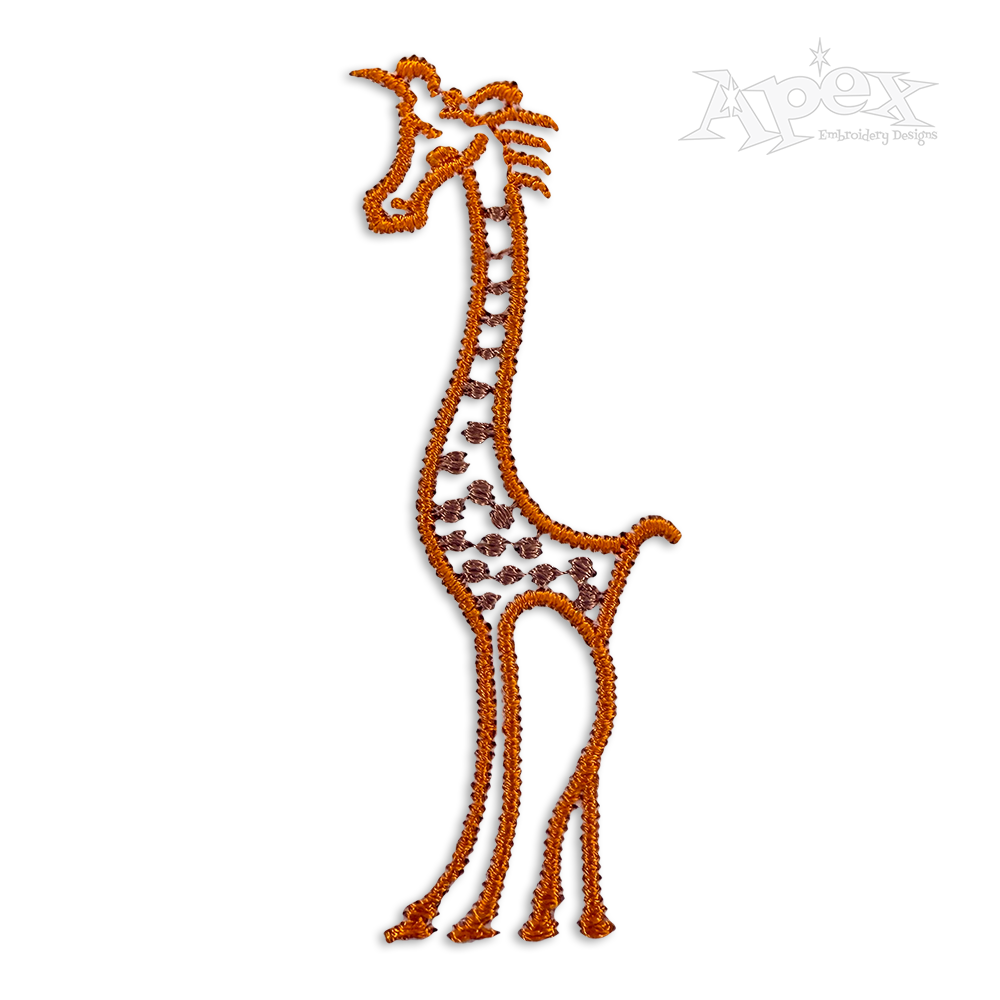 Giraffe Machine Embroidery Design Pack by Apex Designs Art