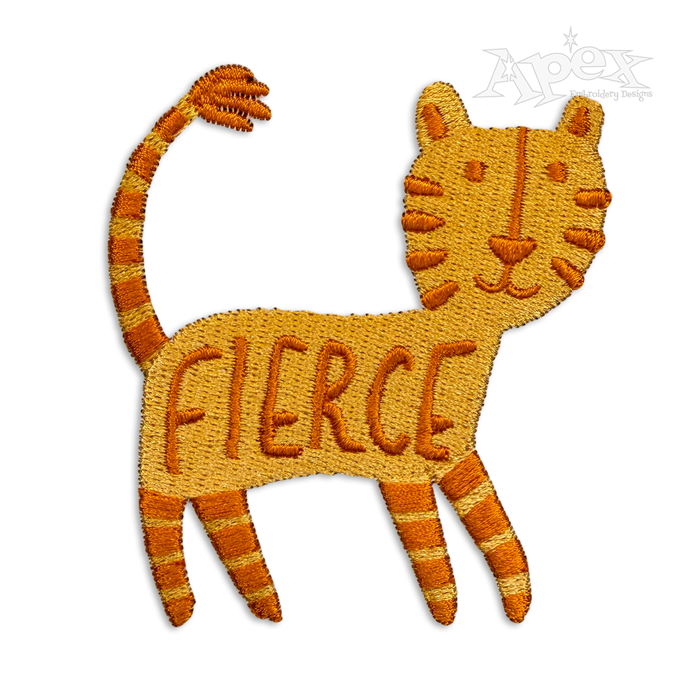 Doodle Fierce Tiger Machine Embroidery Design by Apex