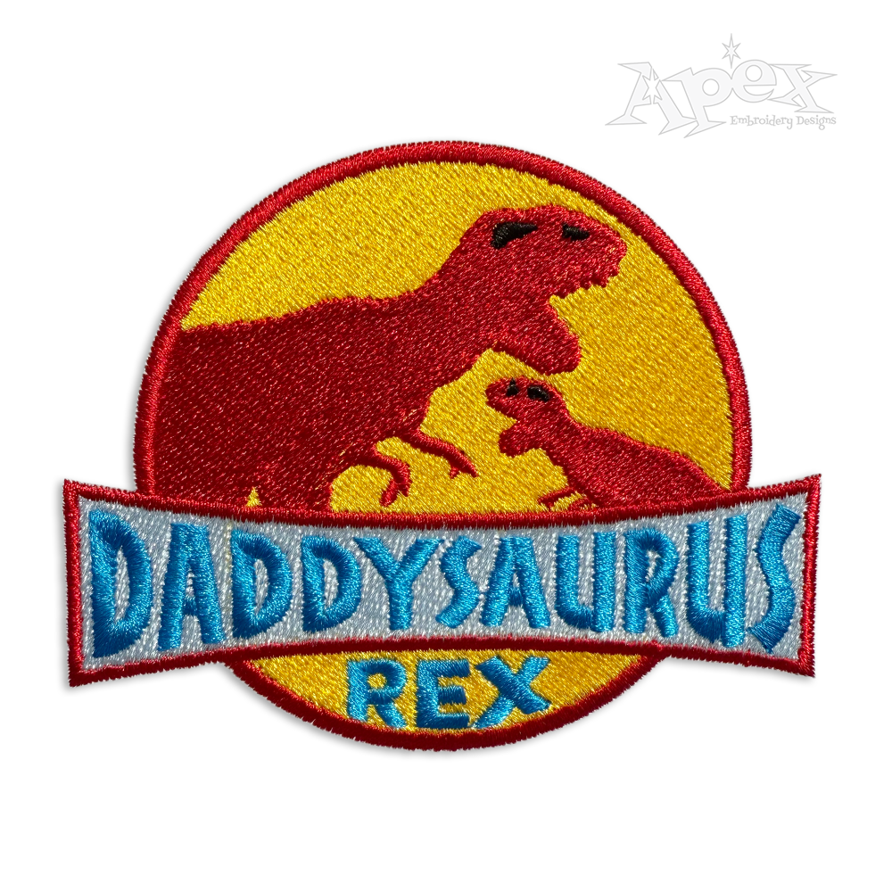 Dino Daddysaurus Rex T-Rex Dinosaur Machine Embroidery Designs