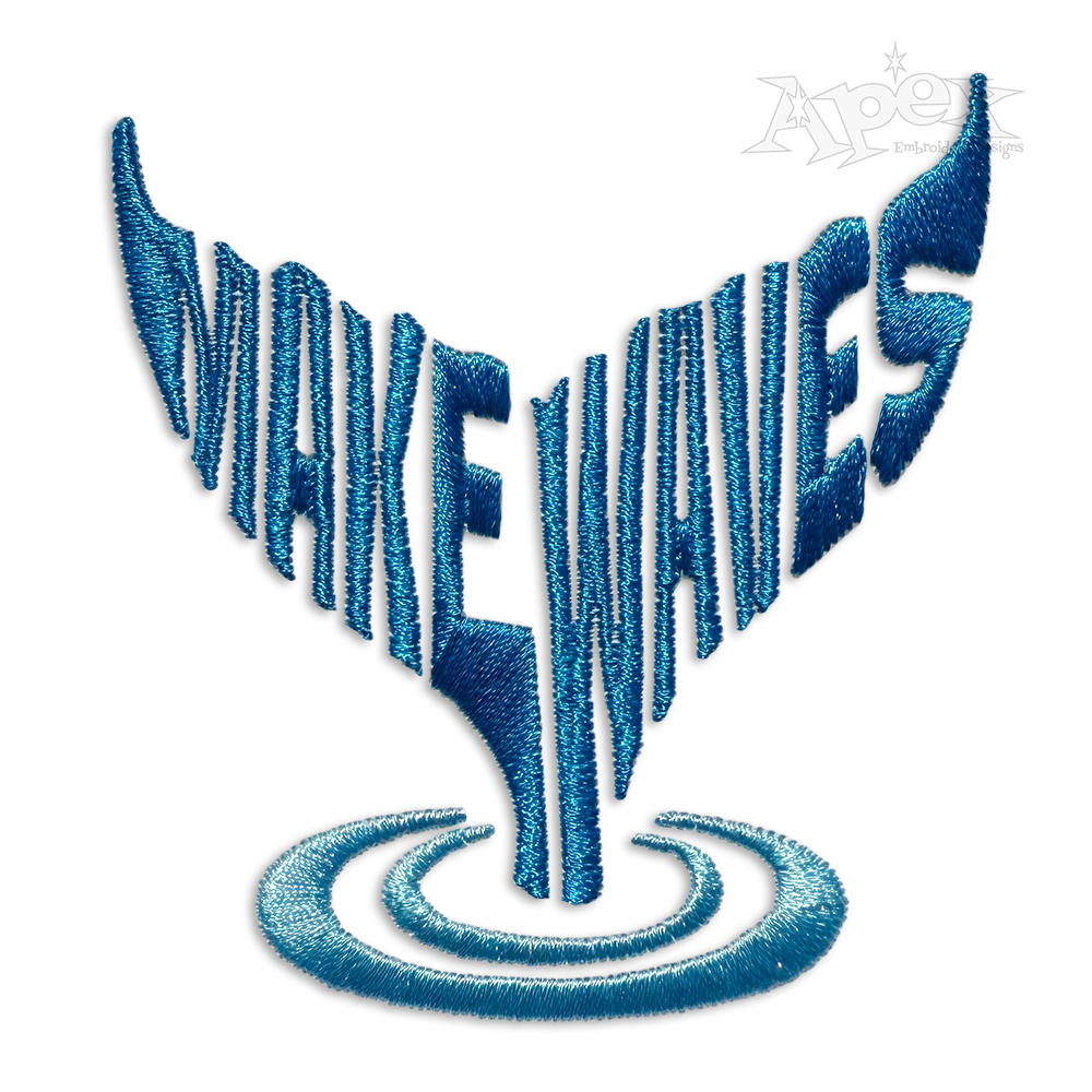 Make Waves Whale Tail Machine Embroidery Design