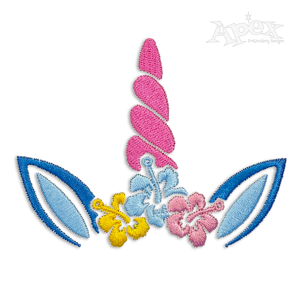 Unicorn Crown Flower Wreath Machine Embroidery Designs