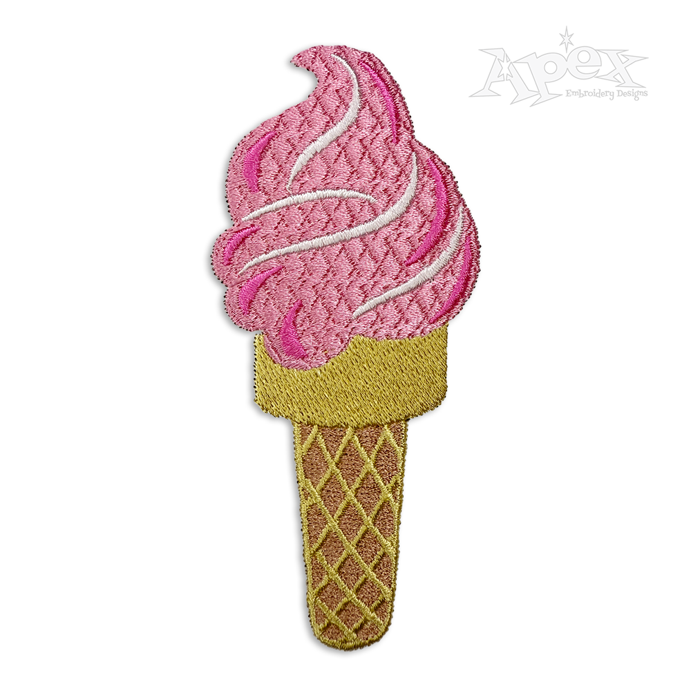 Ice Cream Cone Machine Embroidery Design by Apex