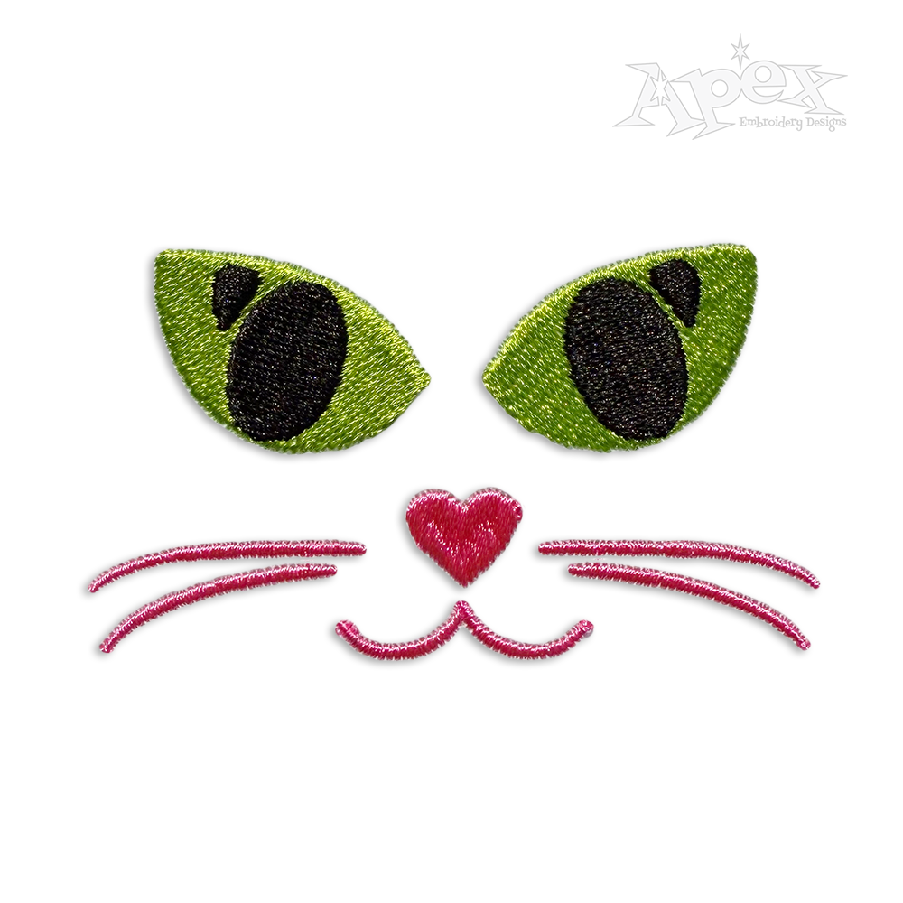 Cat Eyes Face Machine Embroidery Designs - Apex