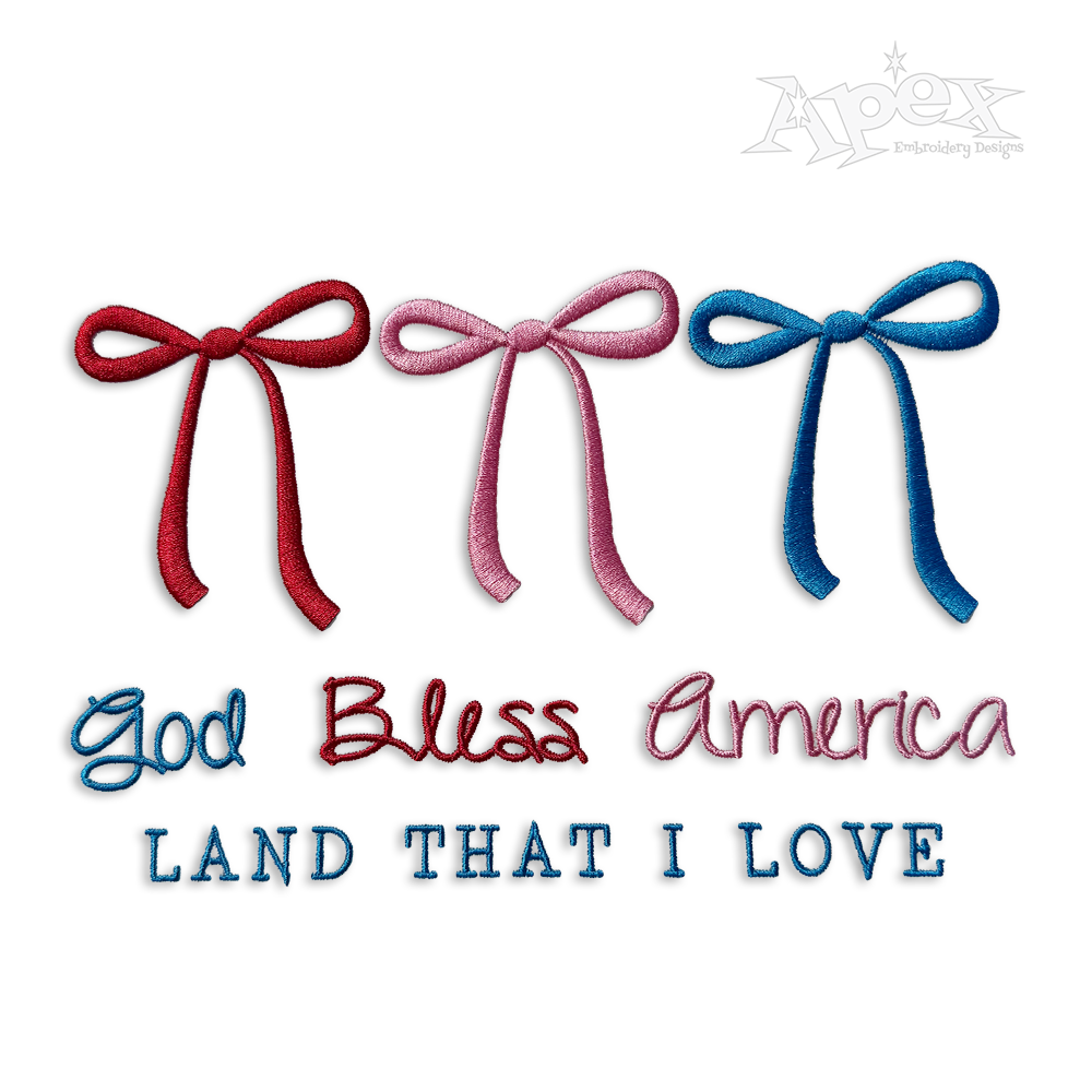 America The Beautiful Land that I Love Embroidery by Apex Ribbon