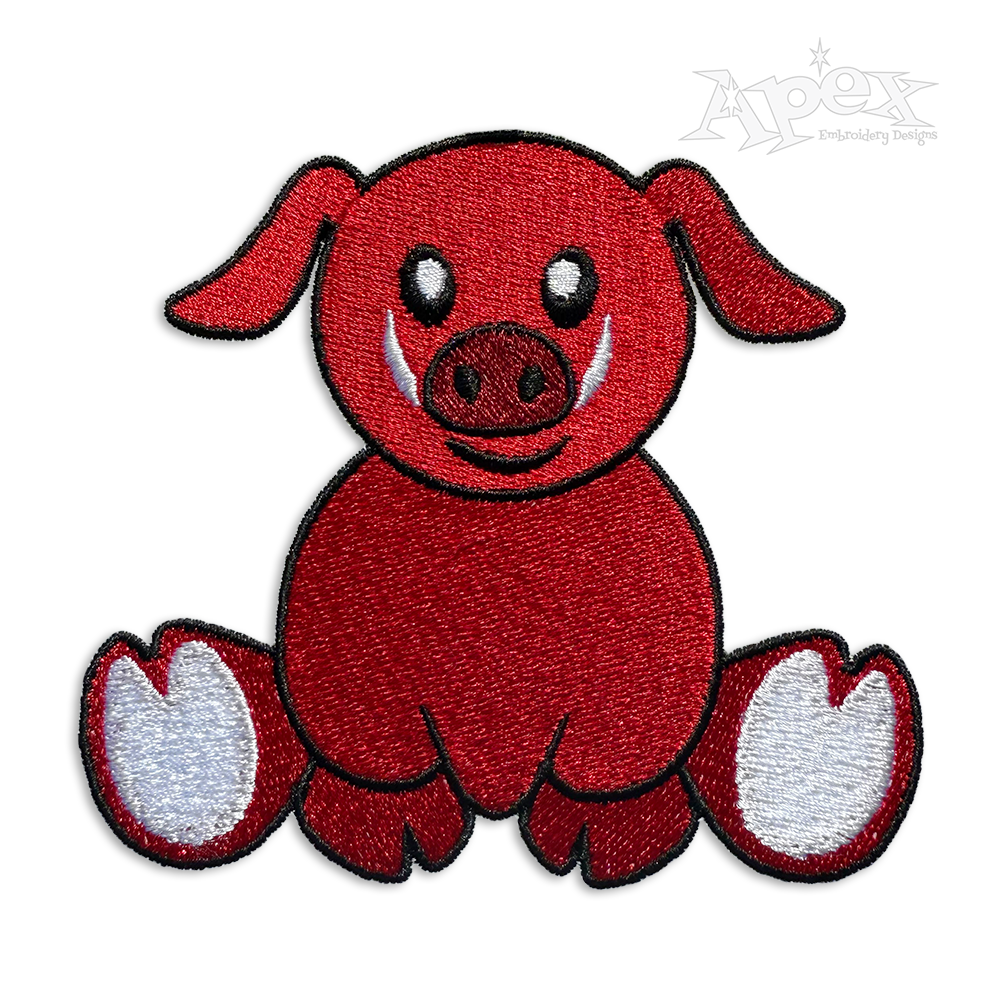 The Razor Back Pig Machine Embroidery Design
