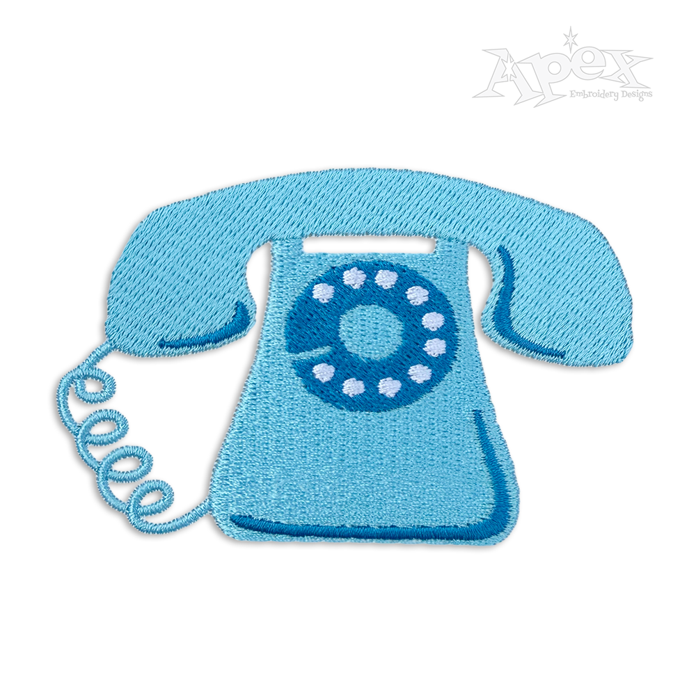 Retro Telephone Machine Embroidery Design by Apex