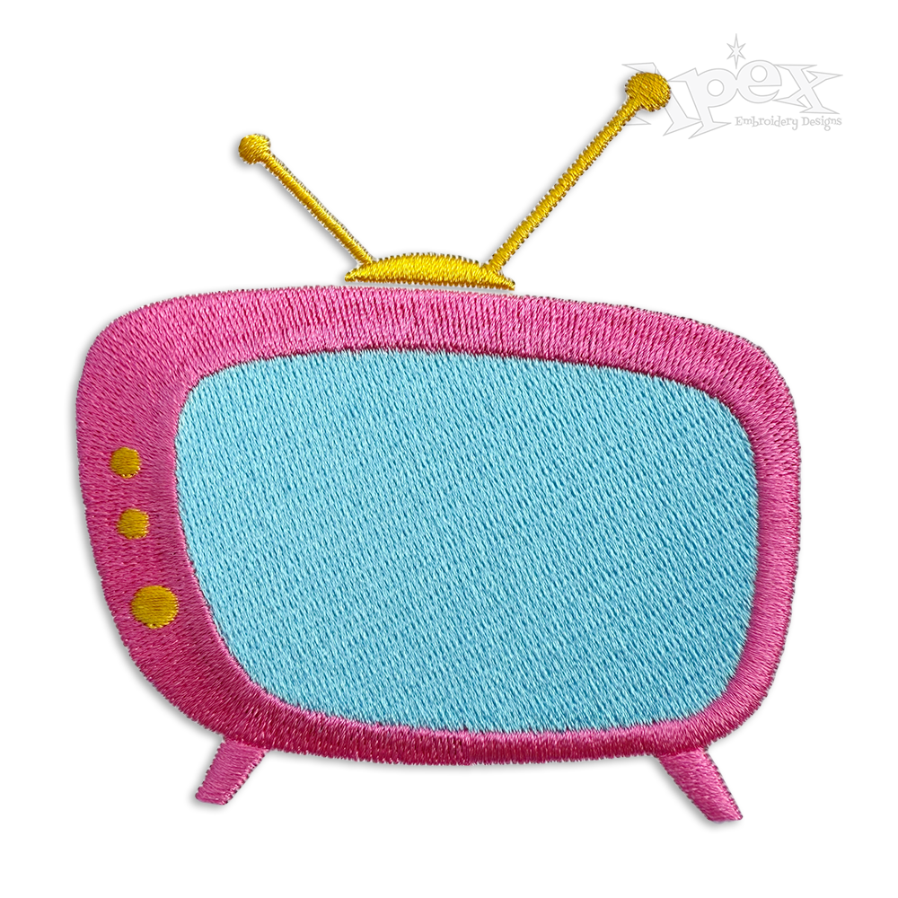 Retro Television TV Machine Embroidery Design by Apex