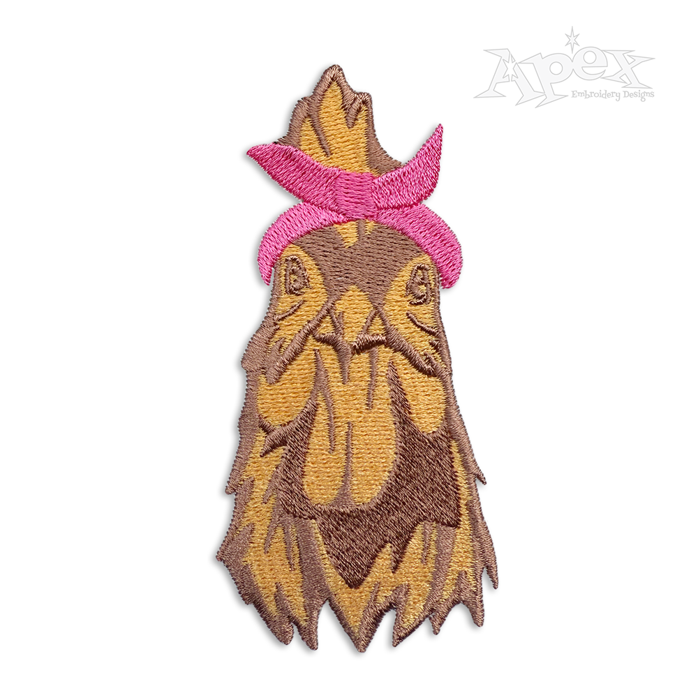 Chicken Bandana Farm Animal Machine Embroidery Designs.