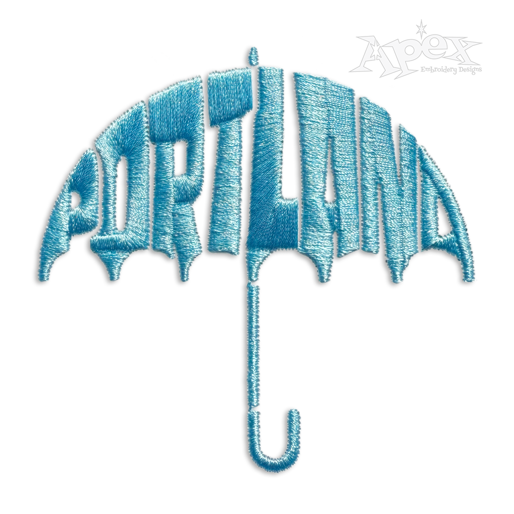 Rainy Rain Portland Umbrella Machine Embroidery Designs