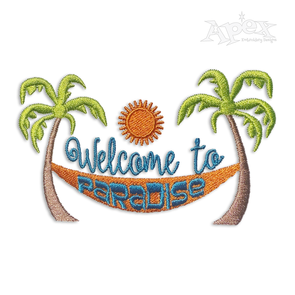 Welcome to Paradise Palm Beach Hammock Embroidery Designs