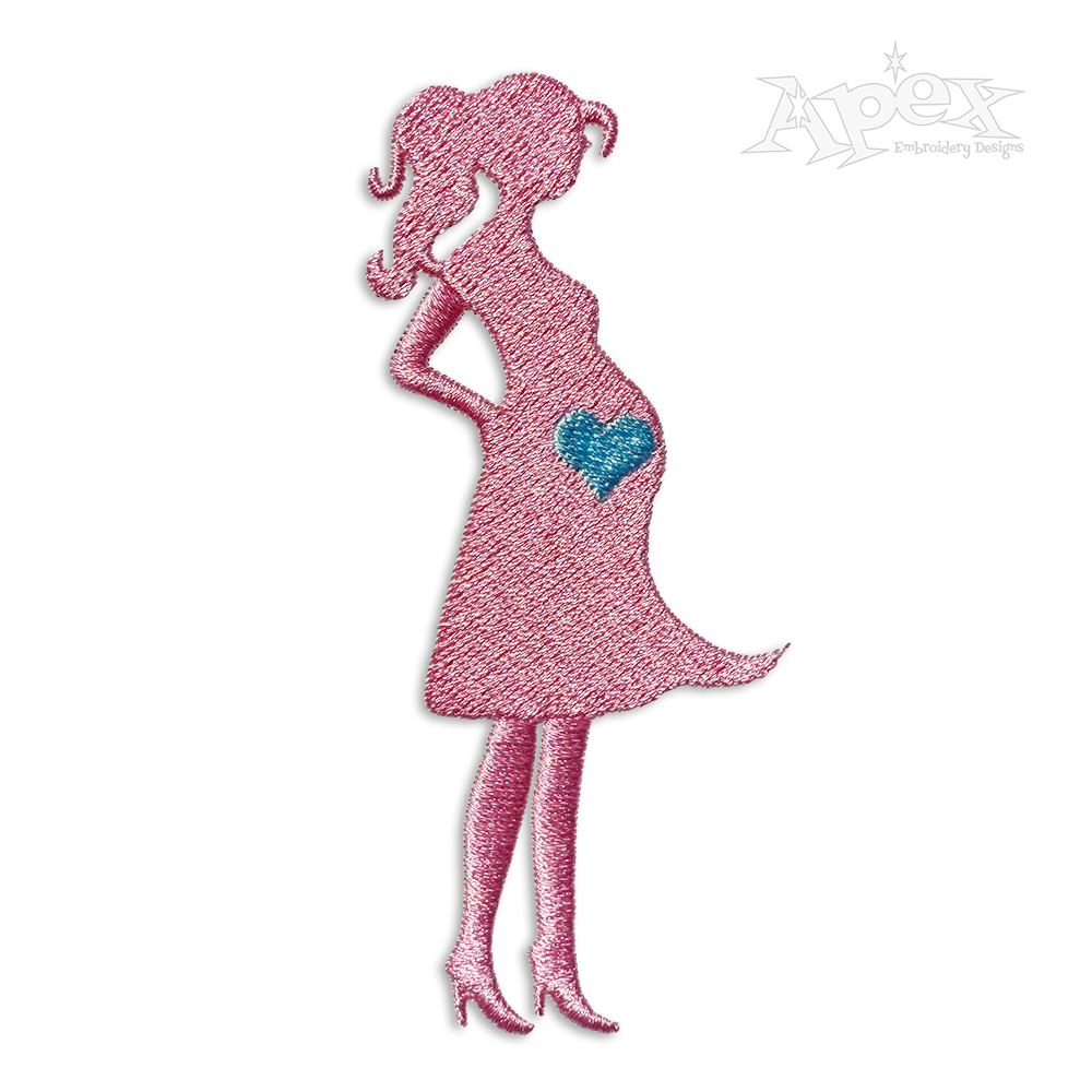 Pregnant Mother Expecting Baby Machine Embroidery Design
