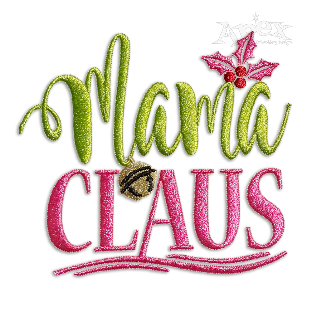 Mrs Mama Santa Claus Machine Embroidery Design by Apex