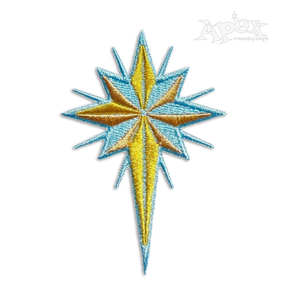 Christmas Cross North Star Machine Embroidery Designs