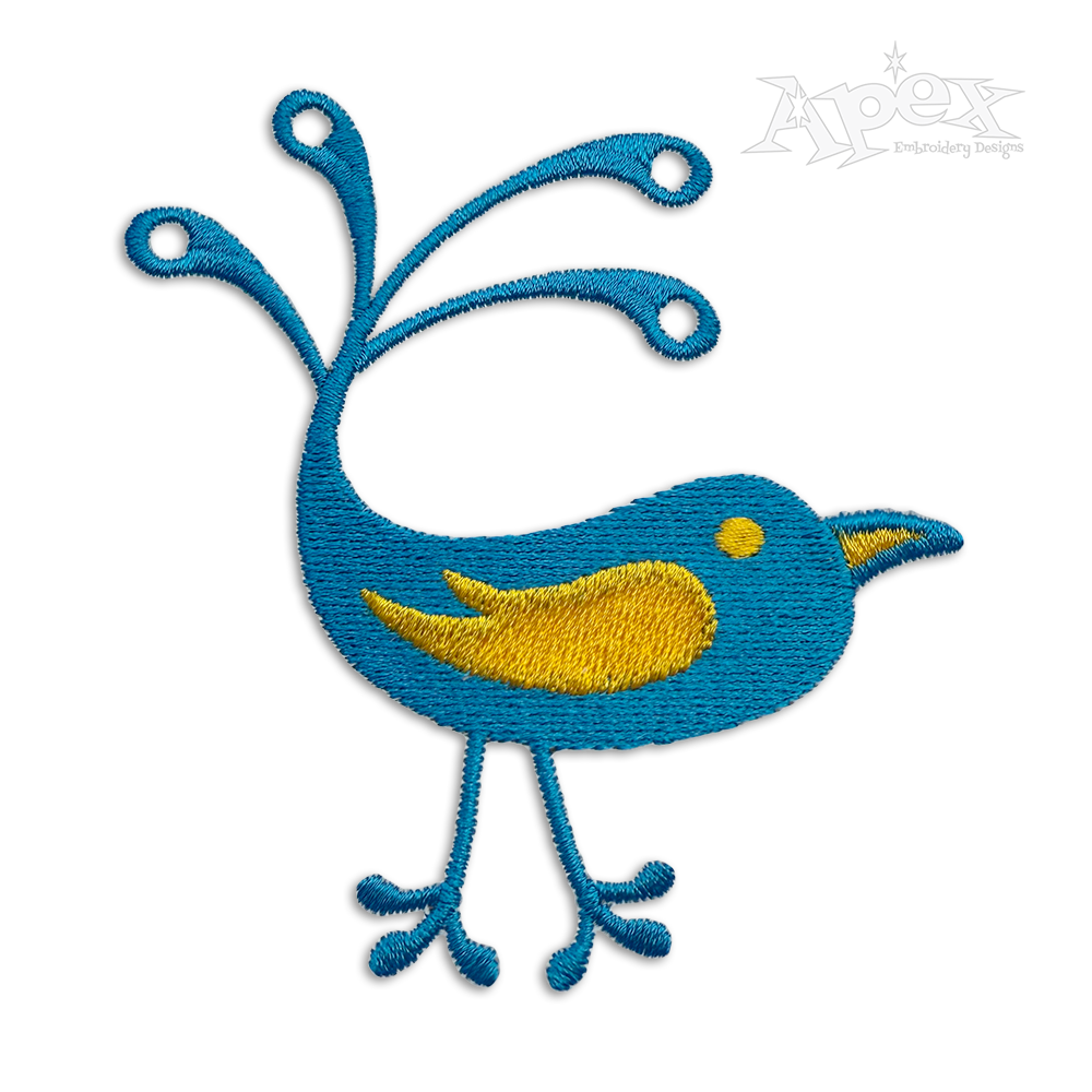 Doodle Cool Bird Machine Embroidery Design
