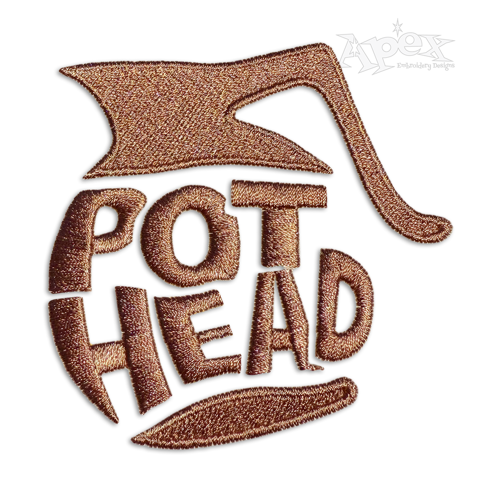 Coffee Pot head Machine Embroidery Designs by Apex