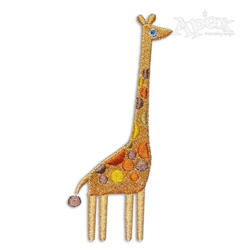 Cute Spotted Giraffe Machine Embroidery Design by Apex