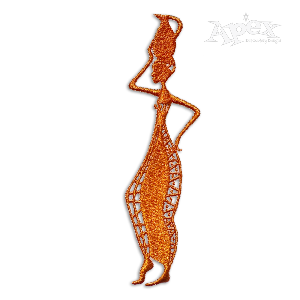 Africa Native Woman Machine Embroidery Design