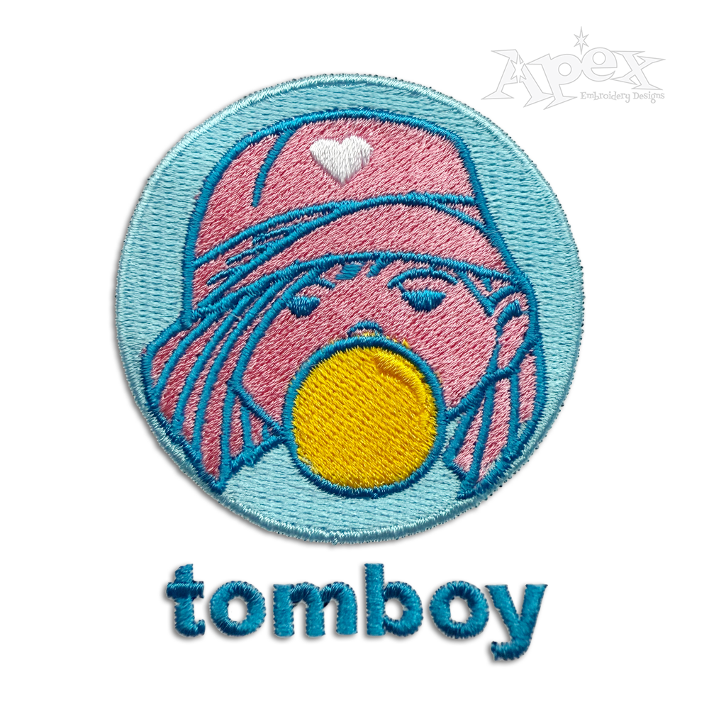 Tomboy Blowing Bubble Gum Machine Embroidery Designs