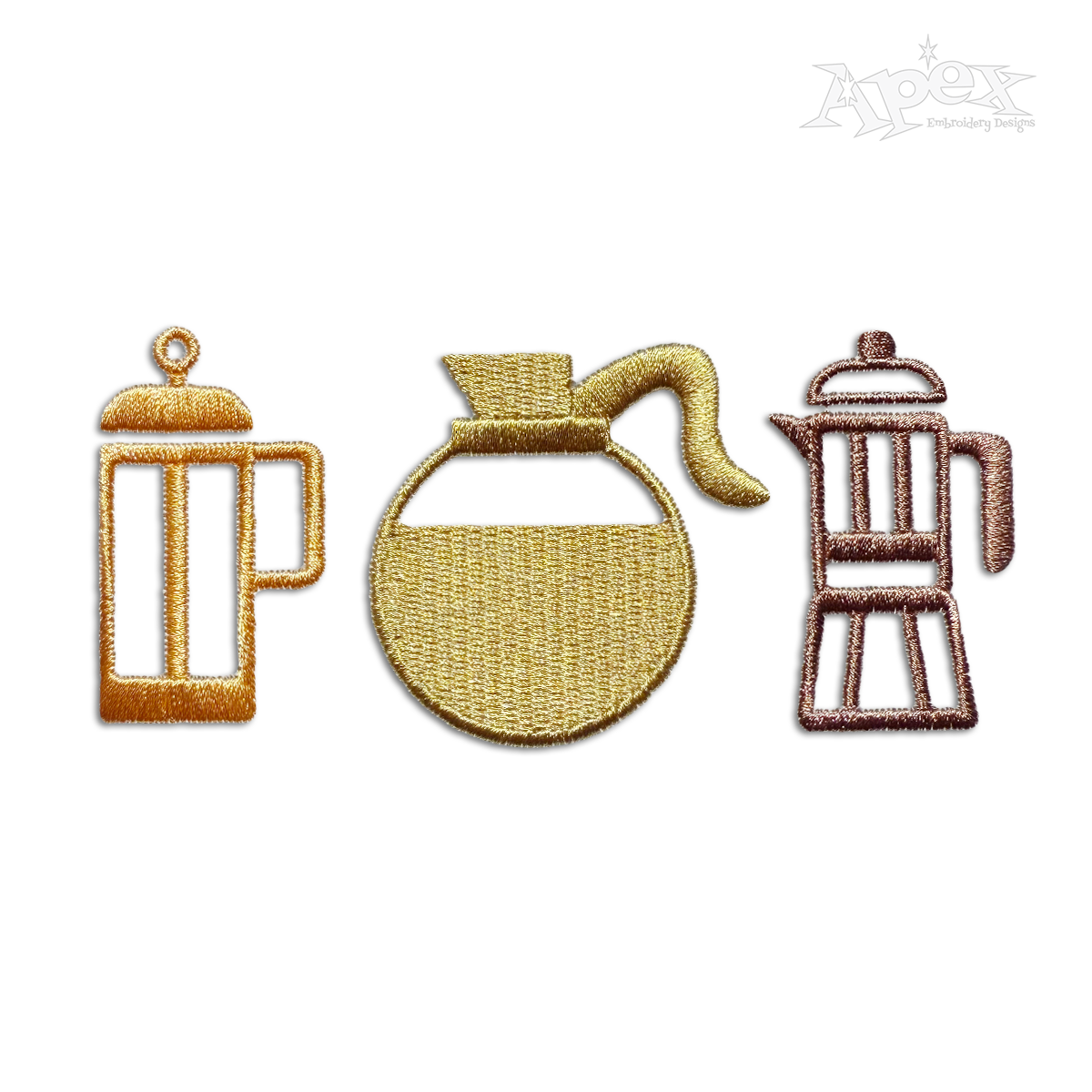 Coffee Brewing Pot Machine Embroidery Design