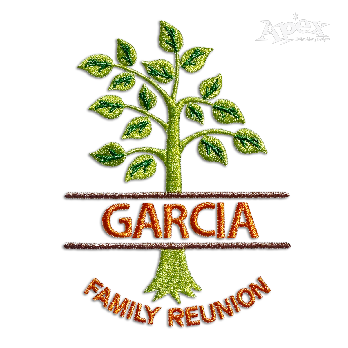 Split Frame Tree Embroidery Design