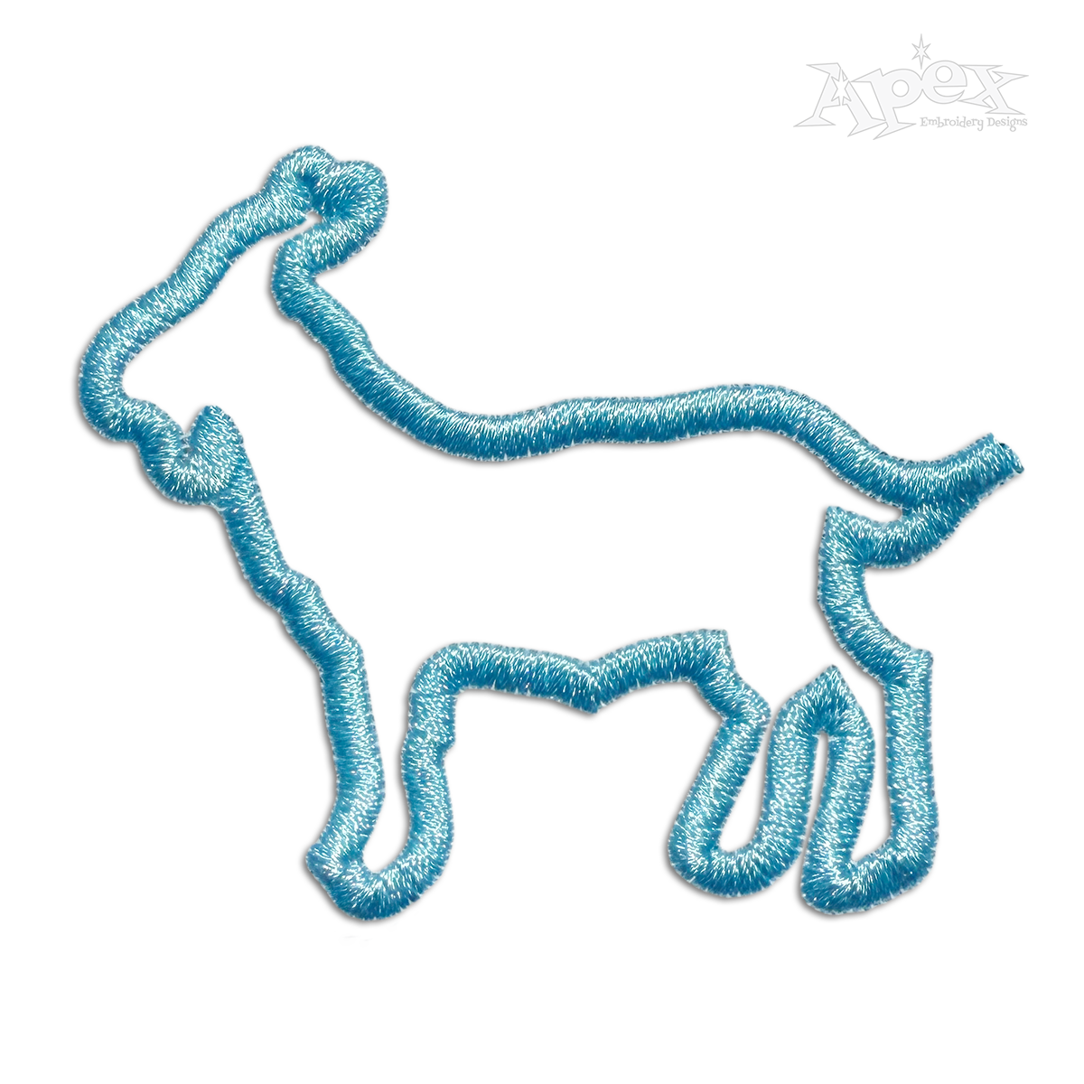 Applique Goat Outline Farm Animal Machine Embroidery Design