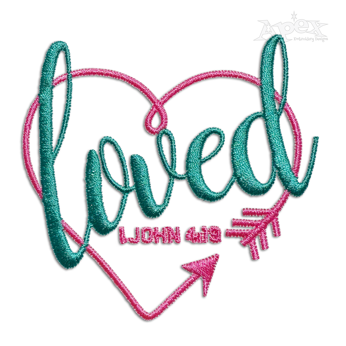 Loved Heart Arrow Christian Machine Embroidery Designs