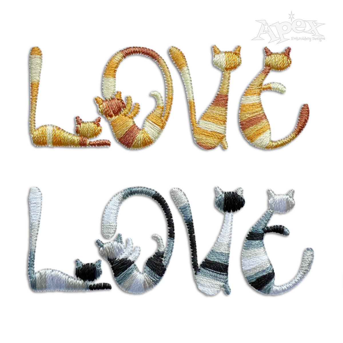 Love Cat Word Text Wordart Machine Embroidery Designs