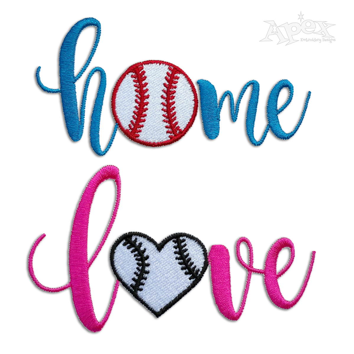 Home Love Baseball Softball Word Art Machine Embroidery Design