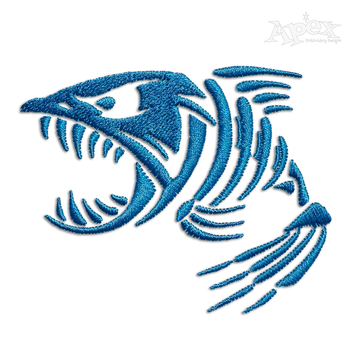 Angry Fish Bones Machine Embroidery Designs
