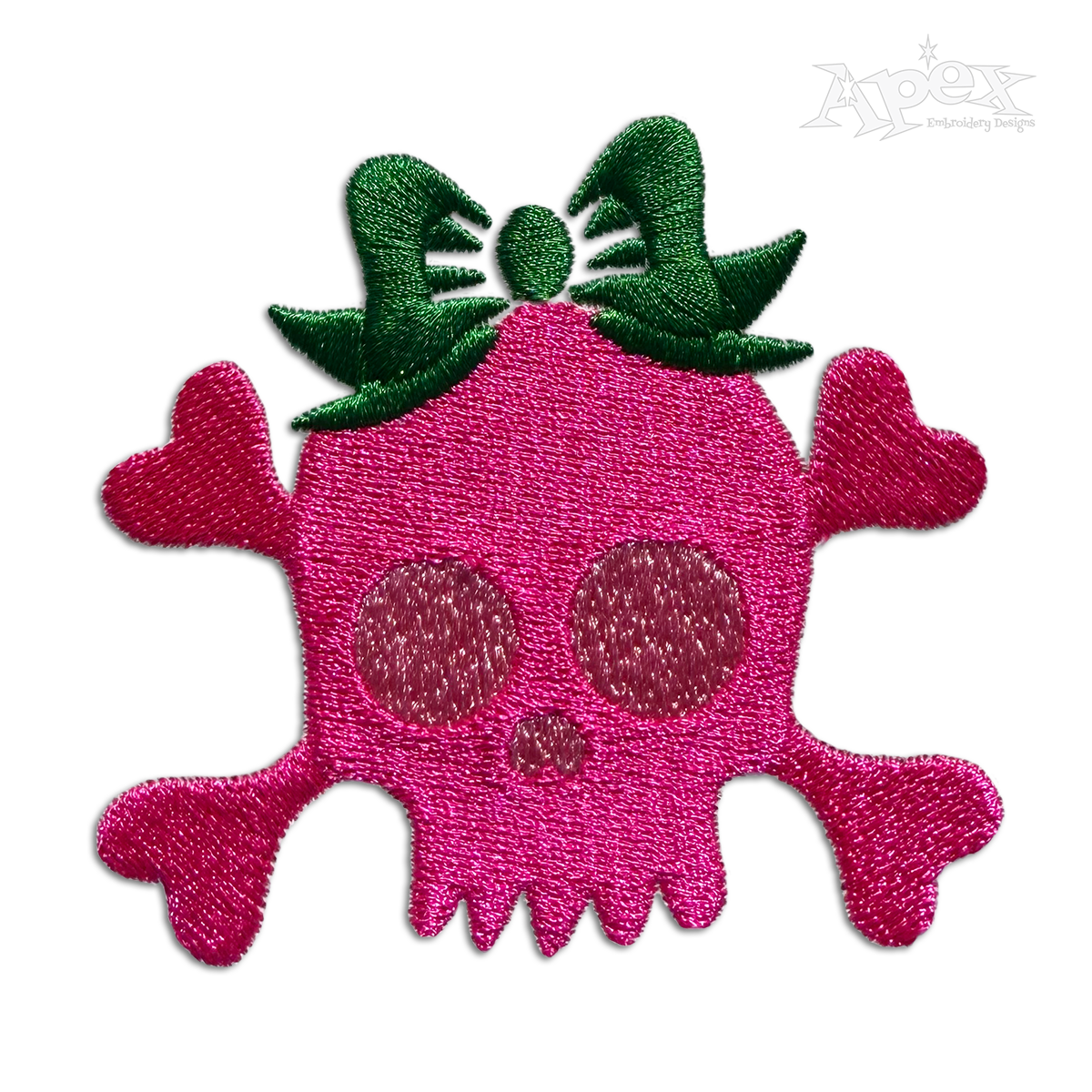 Crossbones Skeleton Girl Machine Embroidery Design - Apex