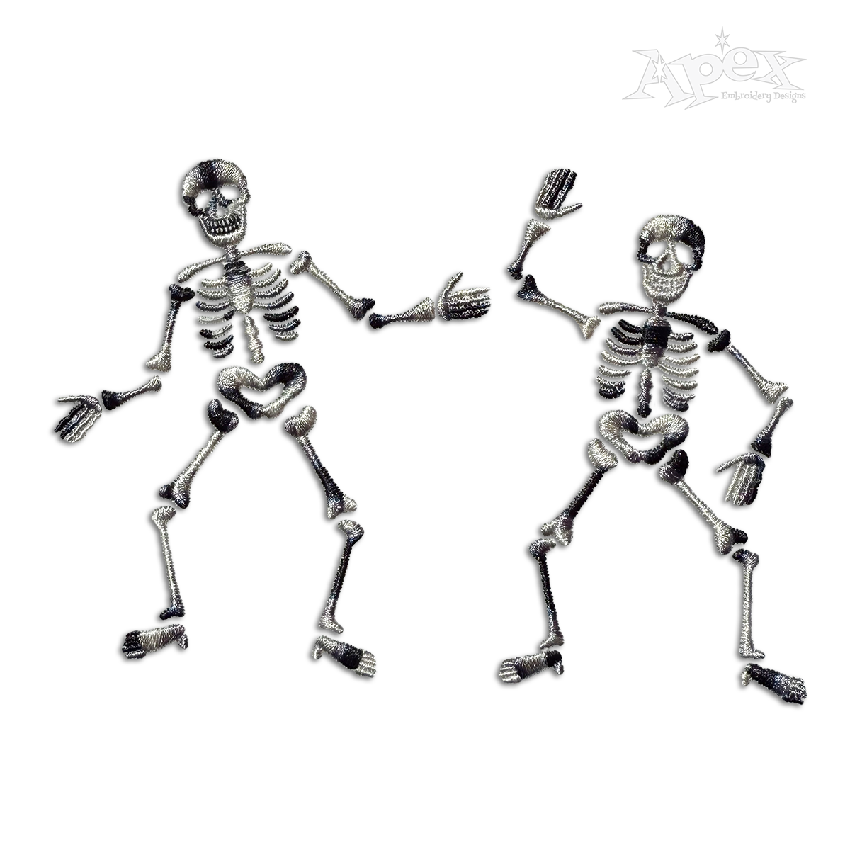 Dancing Skeletons Bundle Embroidery Design by Apex two
