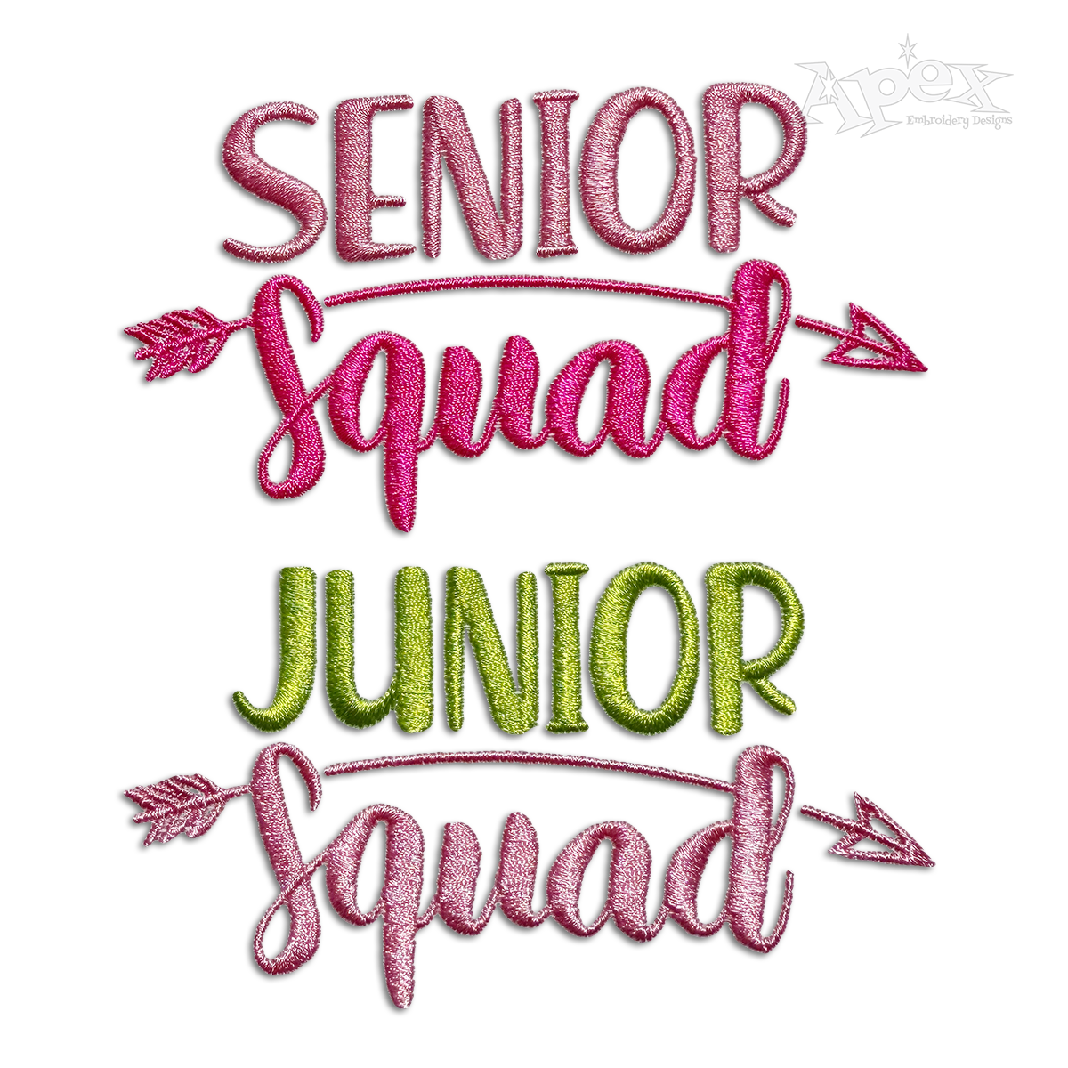 Junior & Senior Squad School Machine Embroidery Design - Apex