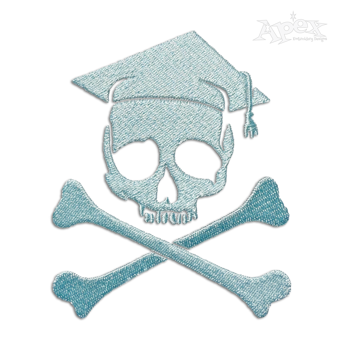 Graduation Cross Bone Machine Embroidery Design - Apex