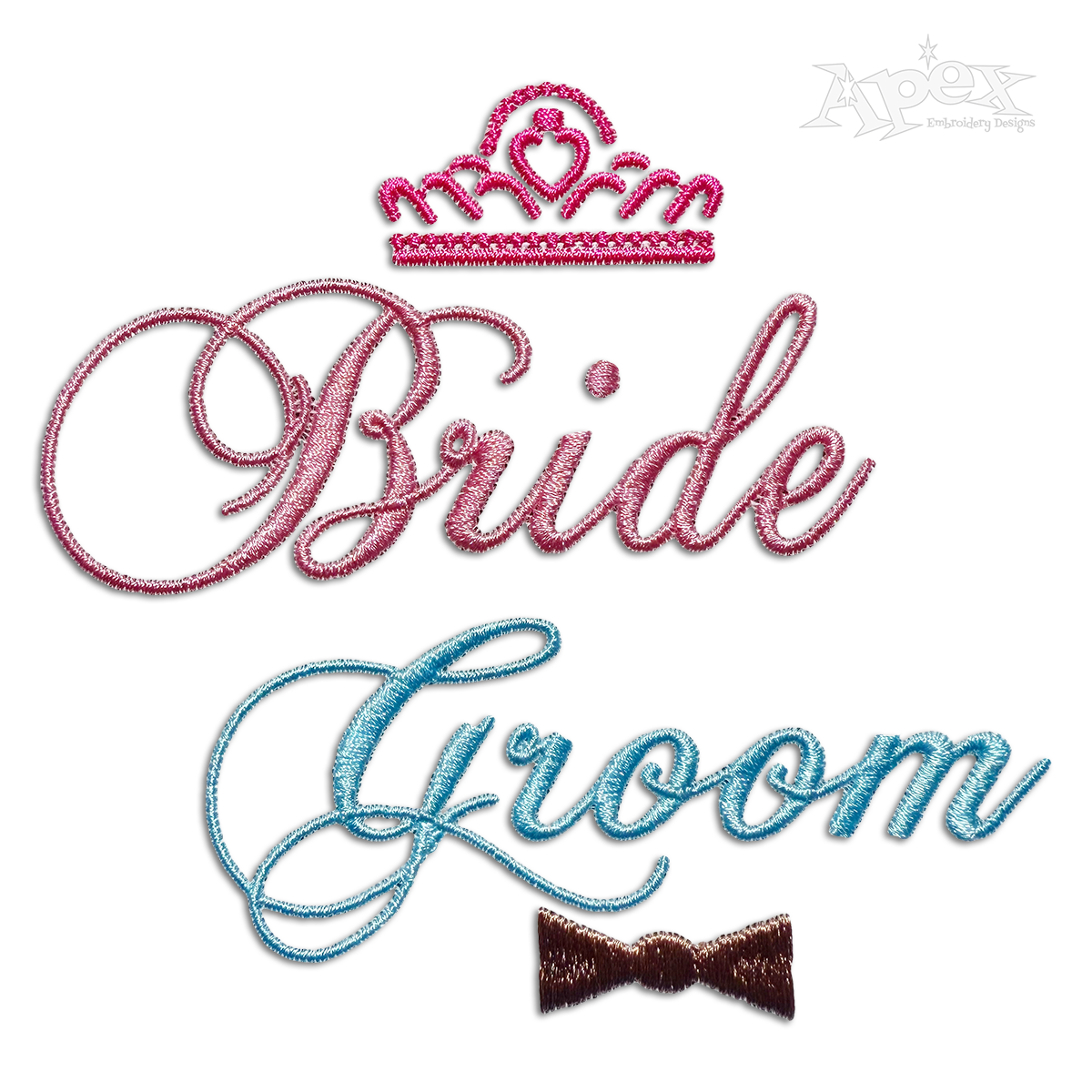 Bride and Groom Set Machine Embroidery Design - Apex
