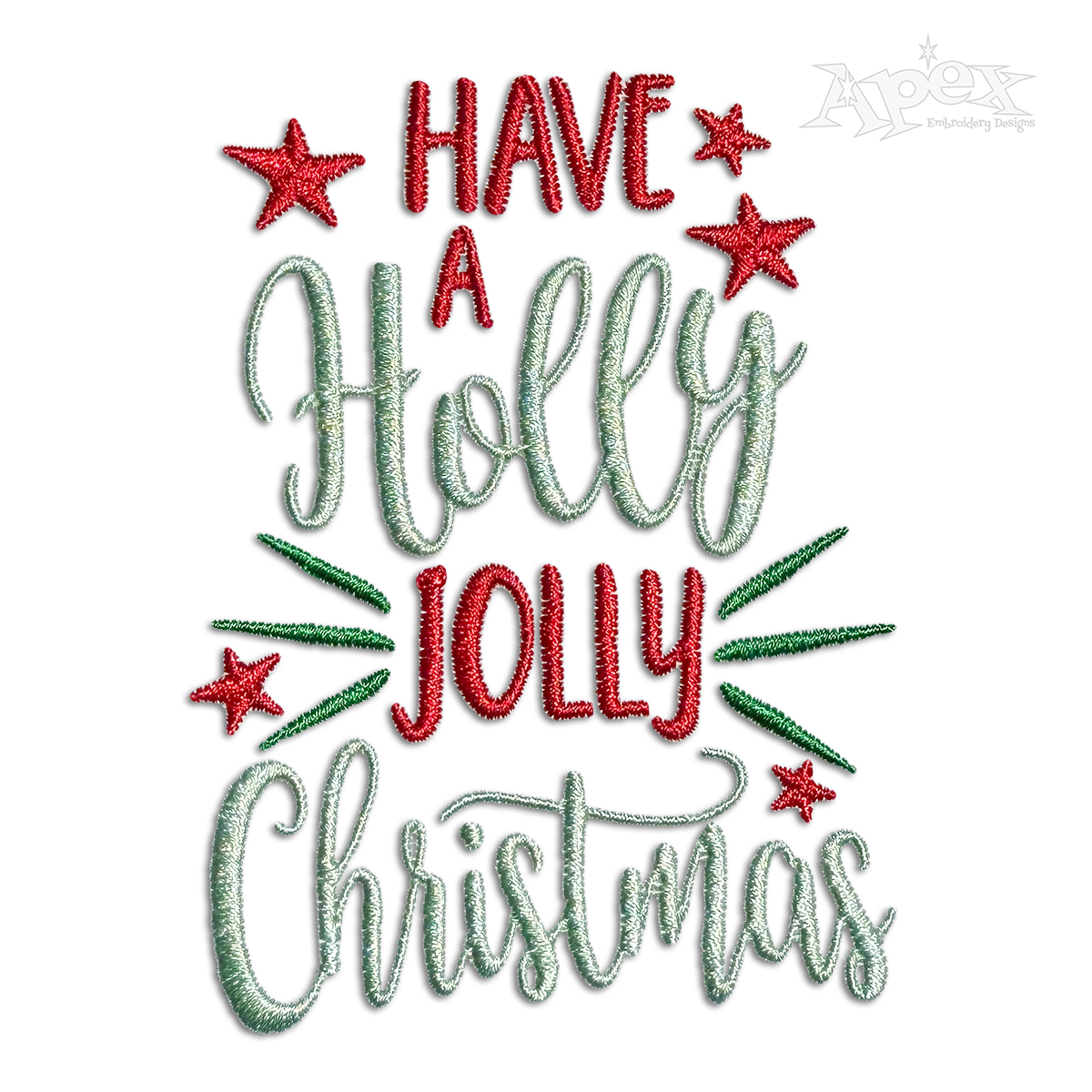 Have a Holly Jolly Christmas Machine Embroidery Design