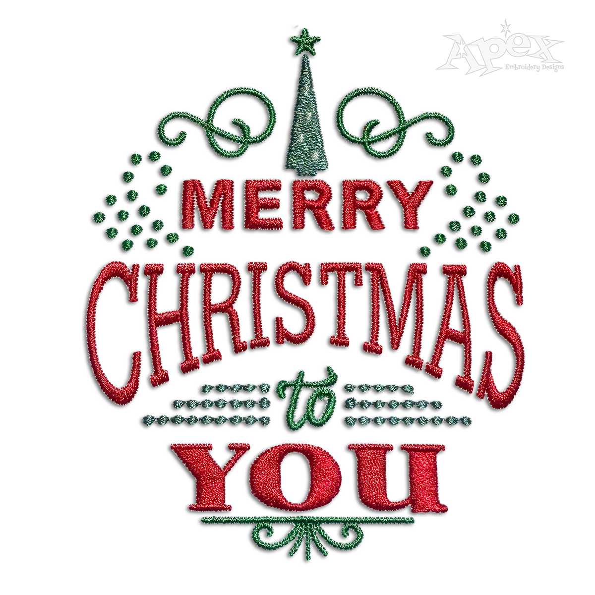 Merry Christmas To You Word Art Machine Embroidery Design