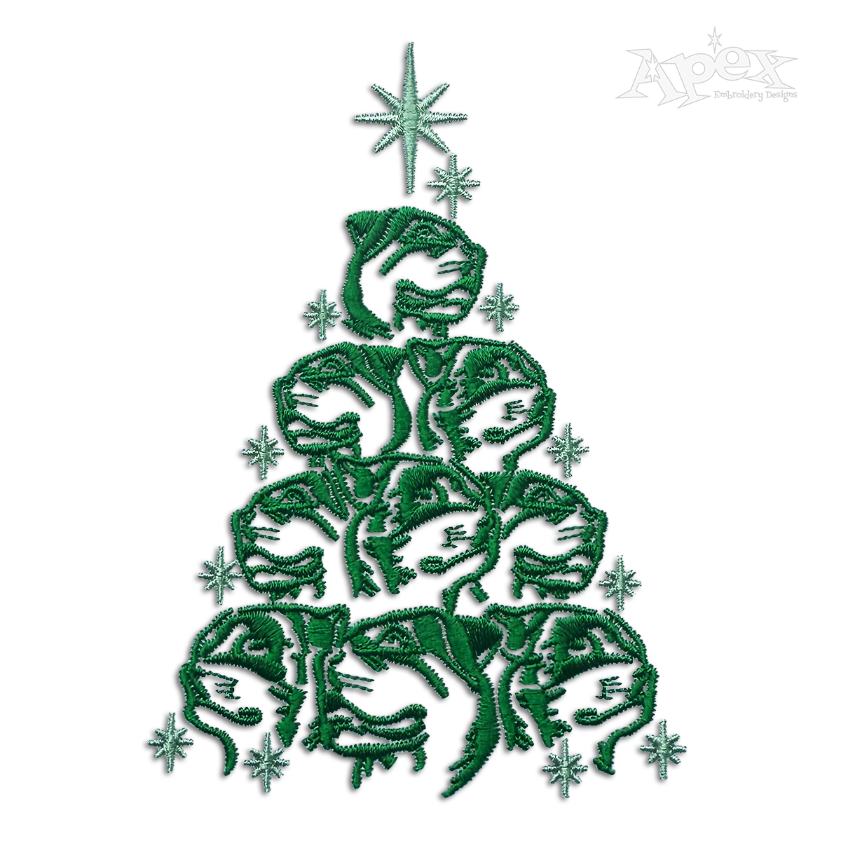 Rottweiler Dog Christmas Tree Machine Embroidery Design